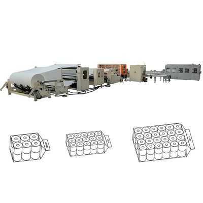 Całkowicie automatyczne 48 zwojów Packing Bundle Małe papiery toaletowe i ręcznik kuchenny Roll Machine Linia produkcyjna dla południowoamerykańskich przedsiębiorstw papierów tkaninowych